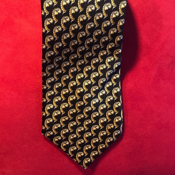 Black / Gold Silk Brioni Necktie Made in Italy